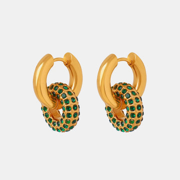 Round Hoop 18k Gold Plated Earrings